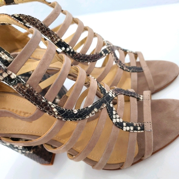 SCHUTZ Kaye Reptile Snakeskin Heel Sandals - Picture 12 of 16